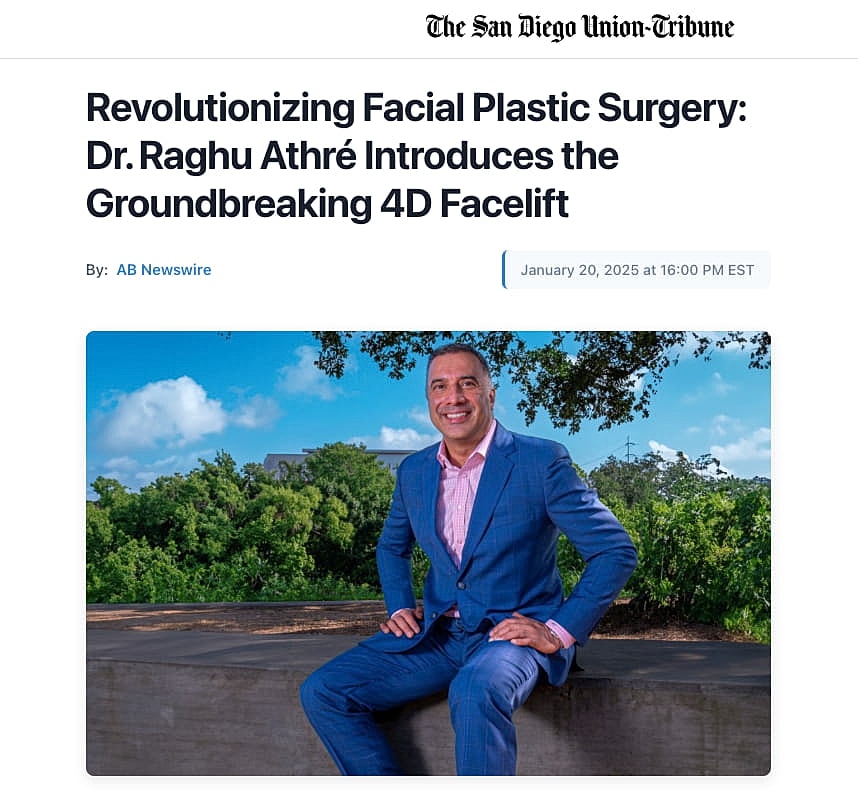 Dr. Raghu Athré promoting 4D facelift innovation.
