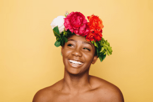 woman with flower crown
